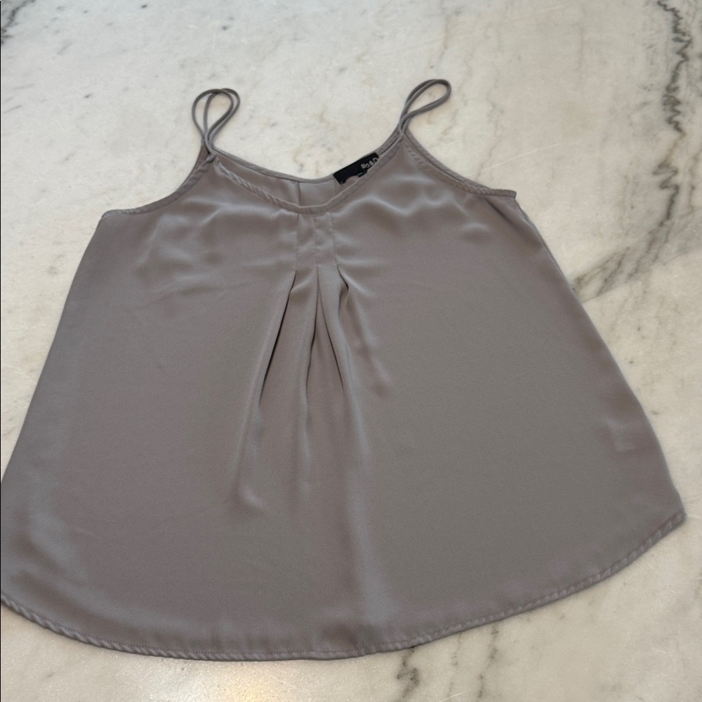 Ro & De Taupe Satin Spaghetti Strap Cami